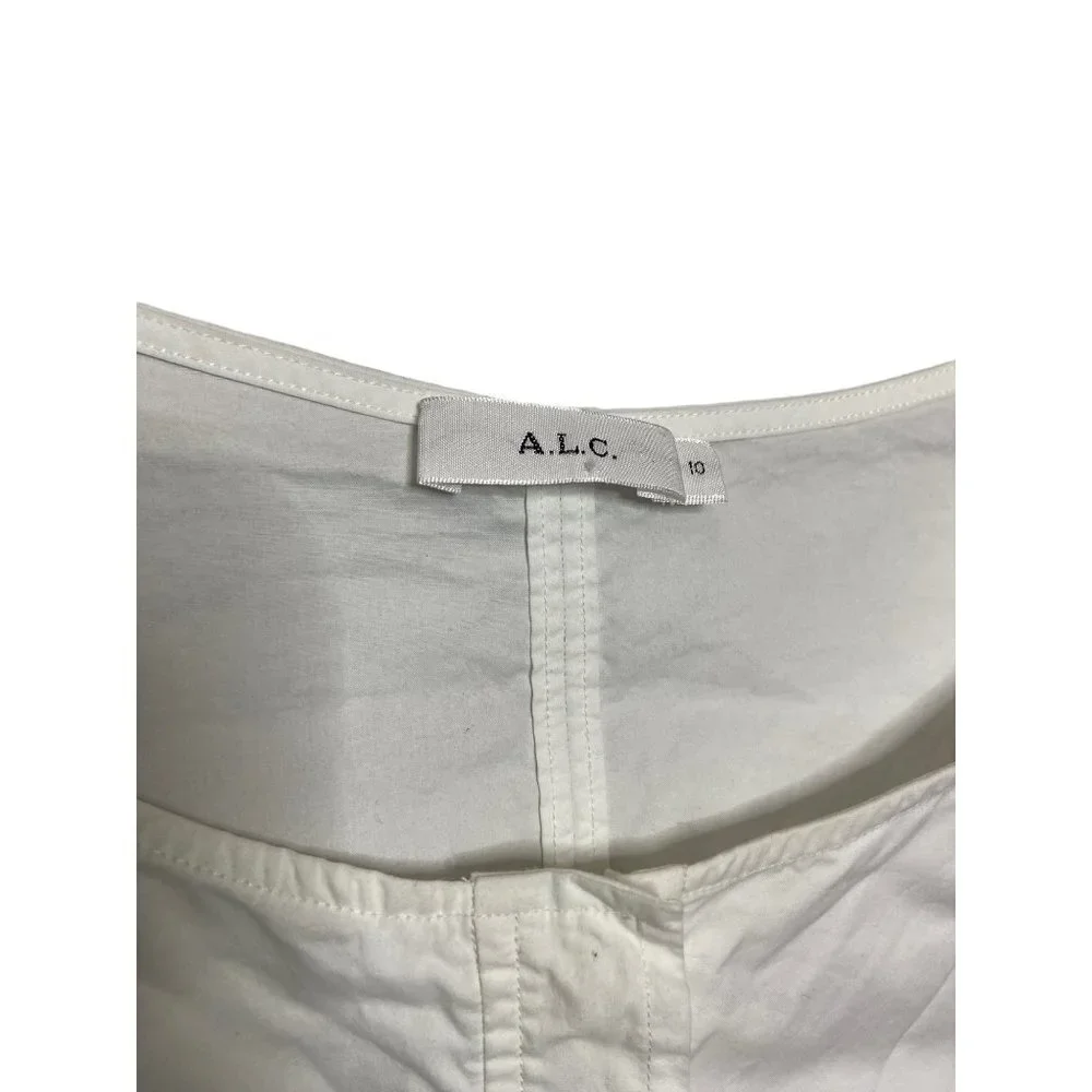 A.L.C. Kyrie White Cotton Top-sz 10 - Picture 6 of 12